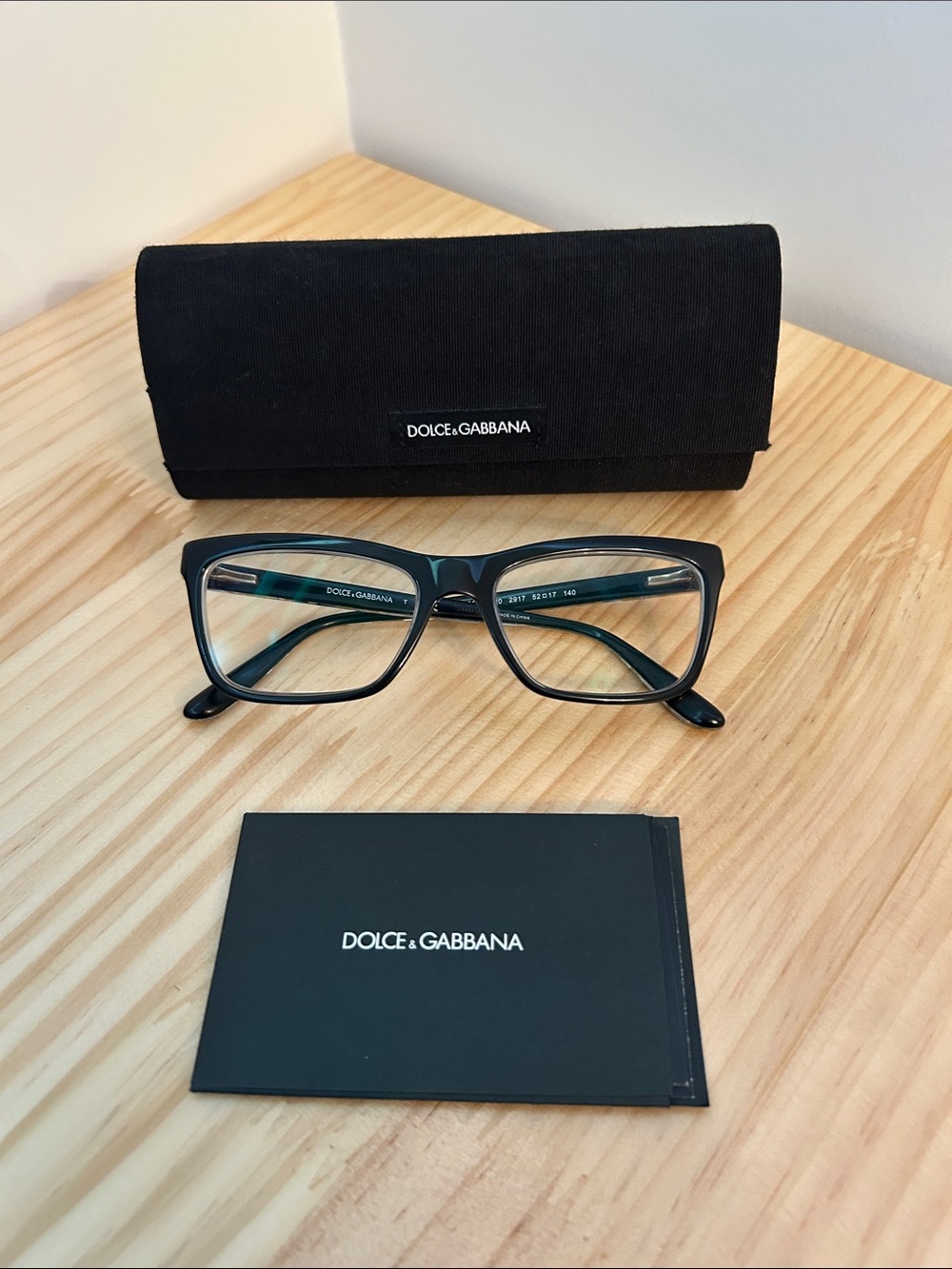 Dolce & Gabbana Black and Gold Women's Rectangular Optical Glasses